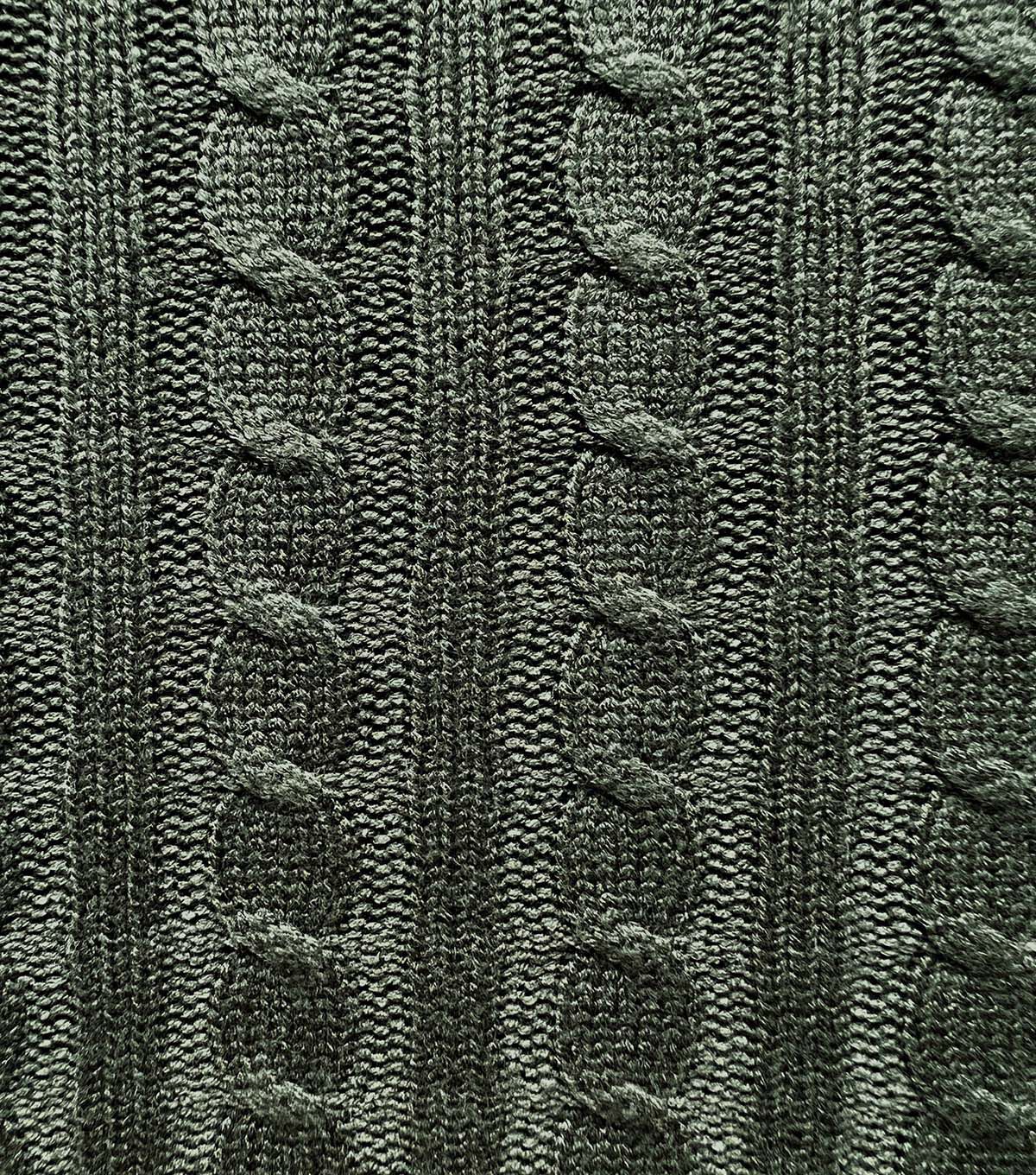 Green Thick Cable Knit Fabric JOANN