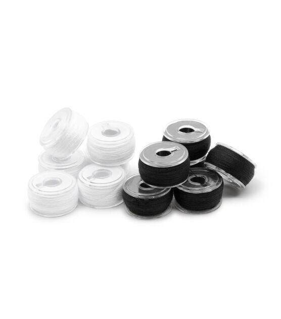 Dritz Class 15 Reusable Bobbins, Black & White, 12 pc, , hi-res, image 3