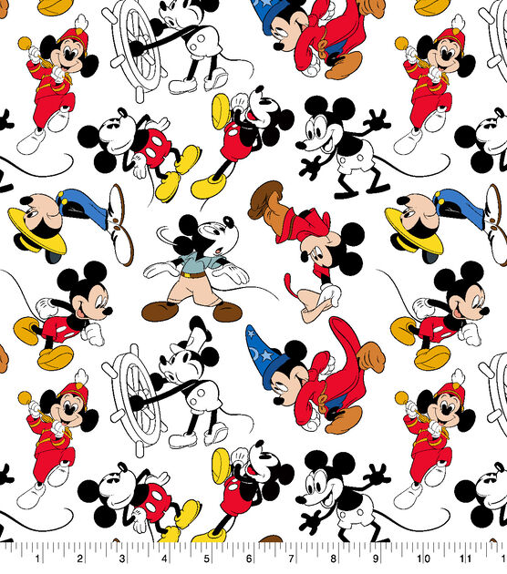Disney Mickey Mouse Cotton Fabric Mickey Through the Years