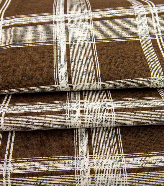 Brown & White Plaid Textured Quilt Cotton Fabric by Keepsake Calico, , hi-res, image 4