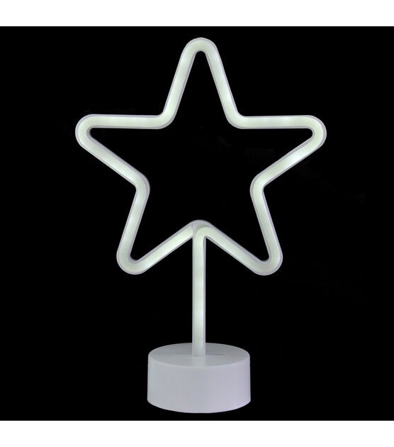 Northlight 11.5" White Star LED Neon Style Table Sign, , hi-res, image 4