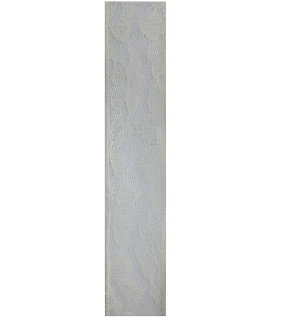 Decorative Ribbon 1.5''x15' Lace Ribbon White, , hi-res, image 2