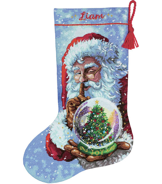 Dimensions 16 Santa & Snowman Counted Cross Stitch Stocking Kit