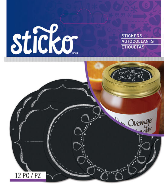 Sticko Chalk Mason Jar Labels Standard