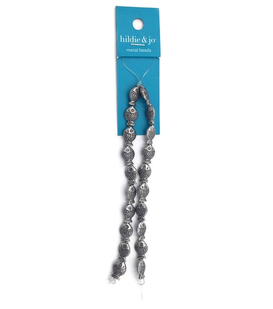 2pk Silver Plated Metal Fish Strung Beads by hildie & jo