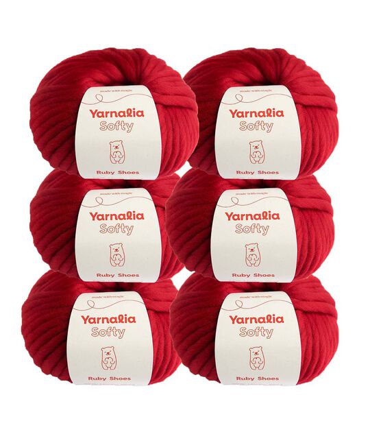 Yarnalia Softy 49yds Bulky Merino Wool Yarn 6 Bundle