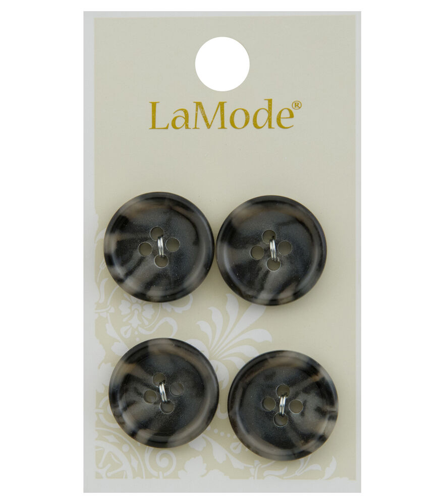 La Mode 3/4" Round 4 Hole Buttons 4pk, Buttons 2002, swatch