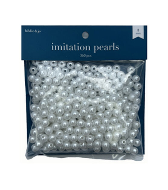 8mm White Round Plastic Pearl Beads 360pk by hildie & jo