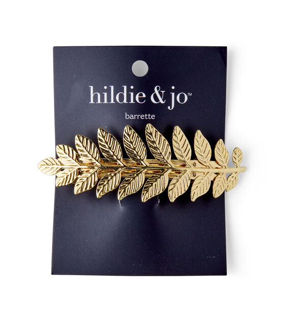 Gold Iron Leaf Barrette by hildie & jo