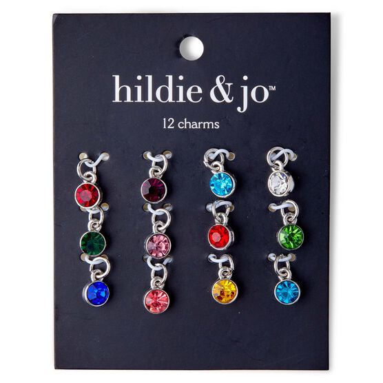 12ct Silver Round Birthstone Charms by hildie & jo