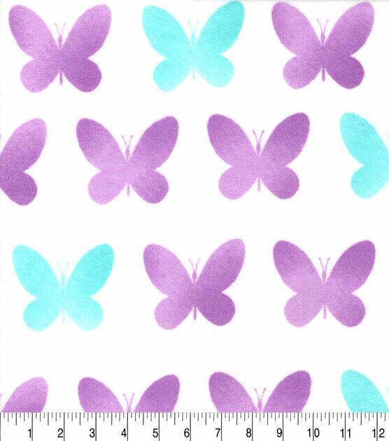 Butterfly Silhouette Nursery Flannel Fabric, , hi-res, image 2