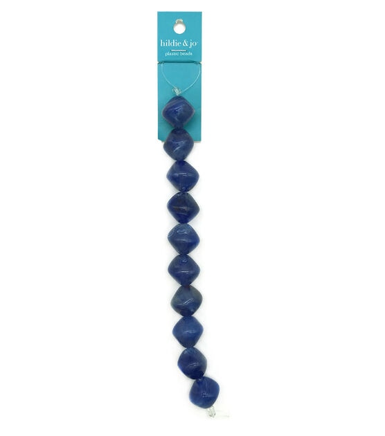 7" Blue Bicone Plastic Strung Beads by hildie & jo