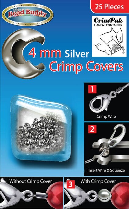 4MM CRIMP COVER: ANTIQUE SILVER PLATED- 24/PC