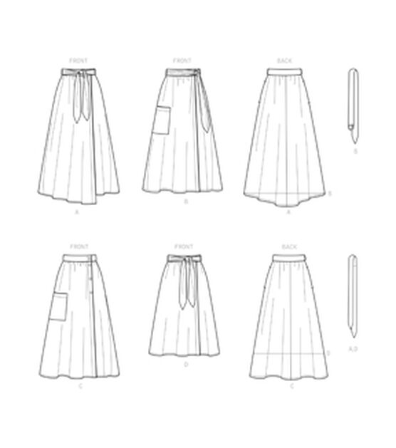 Simplicity S9109 Size 6 to 14 Misses Wrap Skirts Sewing Pattern, , hi-res, image 5