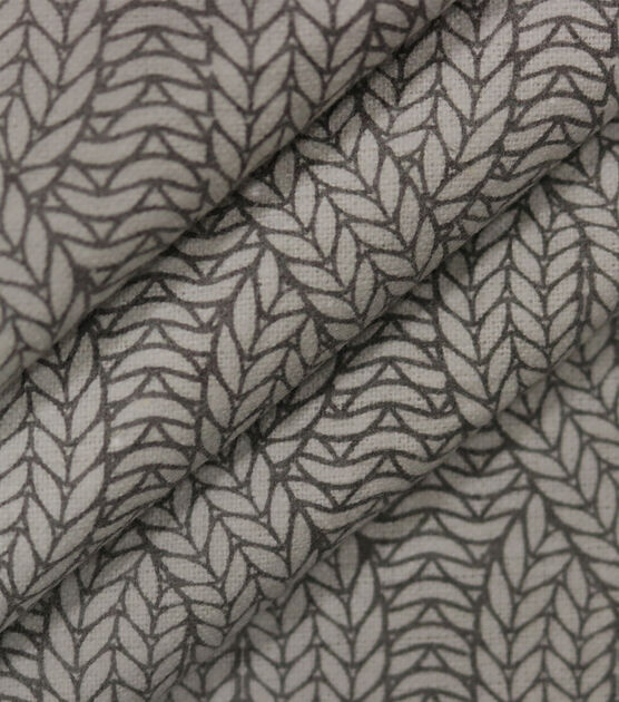 Knit Pattern Gray 108" Wide Flannel Fabric, , hi-res, image 2