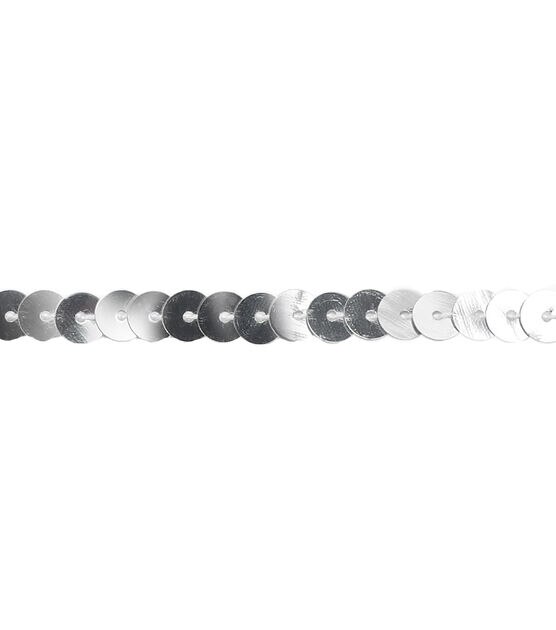 Simplicity Sequin Single Strand Apparel Trim 0.25'' Silver