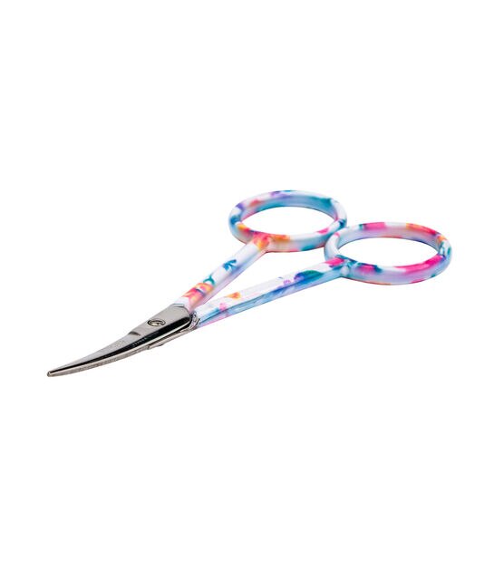 SINGER Forged 4" Embroidery Scissors with Curved Tip - Floral Printed Handle, , hi-res, image 4