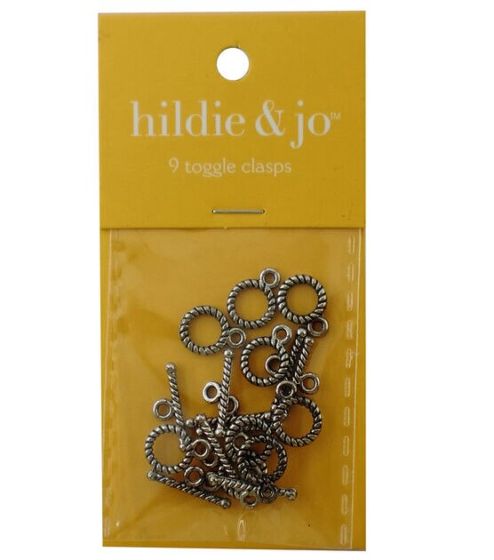 9pk Antique Silver Small Metal Rope Toggle Clasps by hildie & jo