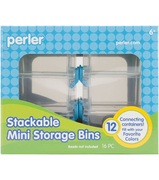 Perler 12pk Mini Rectangle Stackable Storage Bins, , hi-res, image 2
