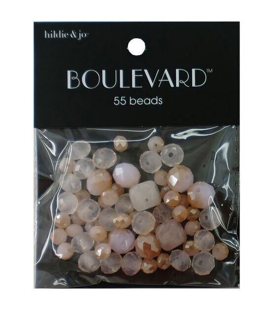 55pc White & Clear Mixed Glass Beads by hildie & jo