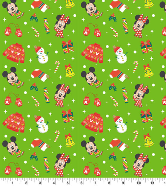 Mickey & Minnie Icons Christmas Cotton Fabric