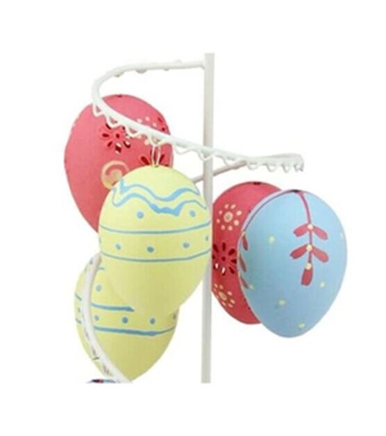 Northlight Easter 14.25" White and Pink Floral Cut Out Easter Egg Tree, , hi-res, image 3