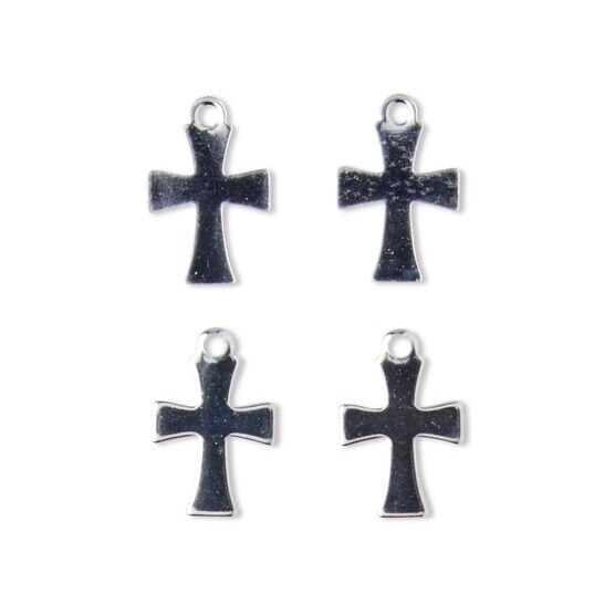 10mm x 6mm Silver Flat Cross Charms 20pk by hildie & jo, , hi-res, image 2