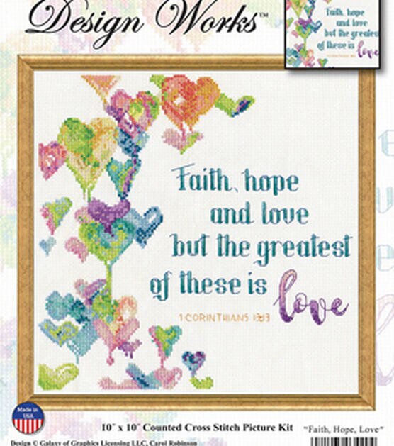 Design Works 10" Love & Faith Counted Cross Stitch Kit