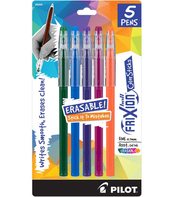 Pilot FriXion Ball Color Sticks Erasable Gel Pens 5 Pkg