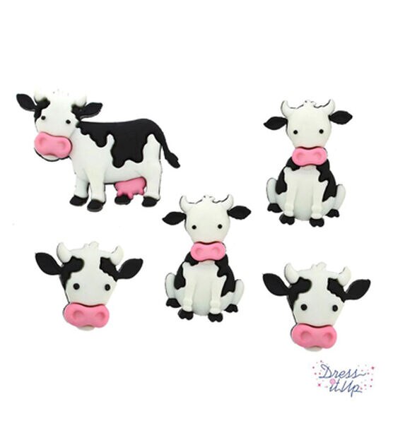 Dress It Up 5ct Plastic Animal Moove It Shank Buttons