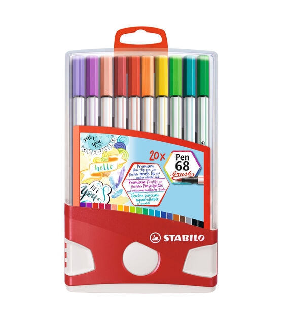 STABILO Pen 68 Brush Set of 12 Brush Pens Color Brush Pen 