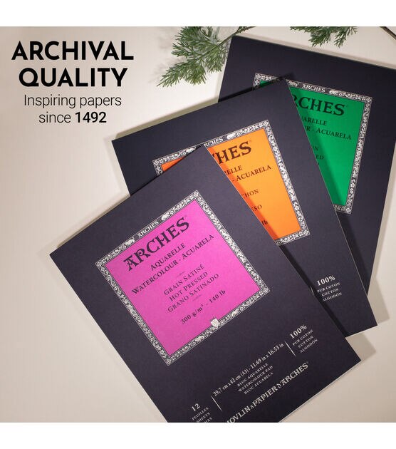 Arches Watercolor Pad 11.69x16.53-inch Natural White 100% Cotton Paper - 12  Sheet Arches Hot Press Watercolor Paper 140 lb Pad - Arches Art Paper for