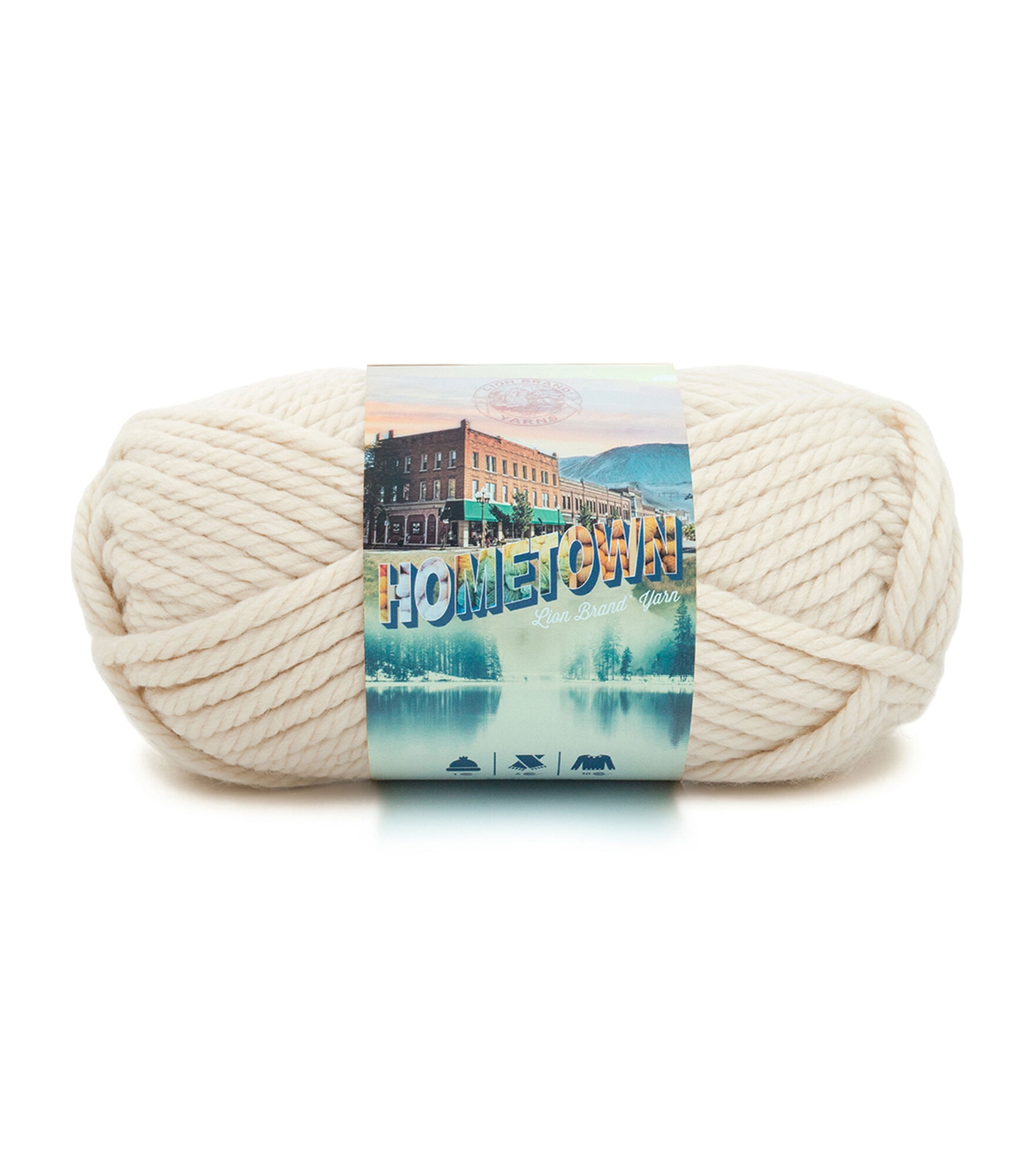 Lion Brand Hometown Super Bulky Acrylic Yarn, Houston Cream, hi-res