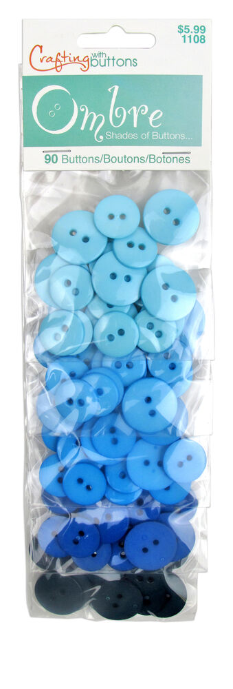 Blumenthal Lansing 90ct Ombre Assorted Round 2 Hole Buttons, Ombre Blue, swatch