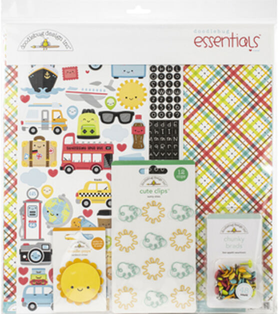 Doodlebug I Heart Travel Essentials 12in x 12in Page Kit