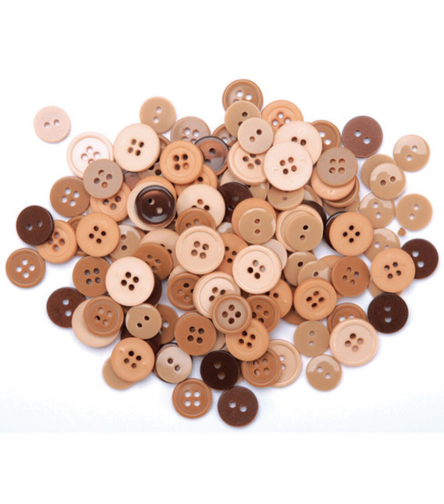 Favorite Findings 130ct Assorted Buttons, Natural, swatch