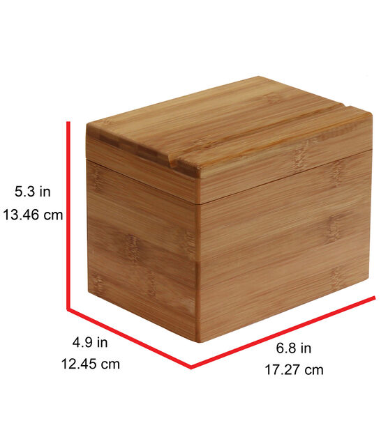 Oceanstar Bamboo Recipe Box with Divider, , hi-res, image 7