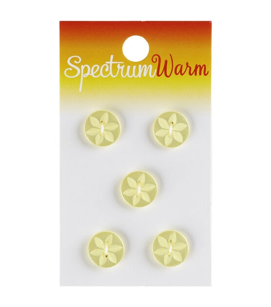 Spectrum Warm 7/16" Yellow Starfish 2 Hole Buttons 5pk