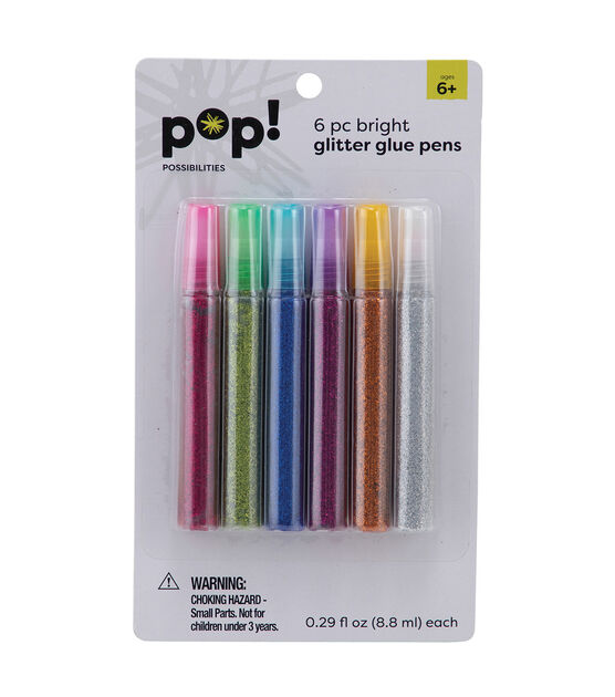 POP! Glitter Glue Pens Bright 6pk