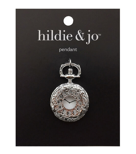 hildie & jo Antiquist Pocket Watch Antique Silver Pendant