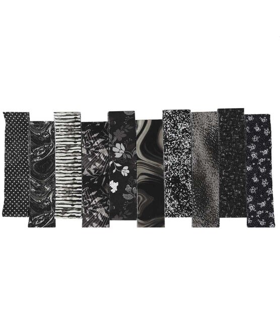 2.5" x 42" Black Blender Cotton Fabric Roll 20ct by Keepsake Calico, , hi-res, image 2