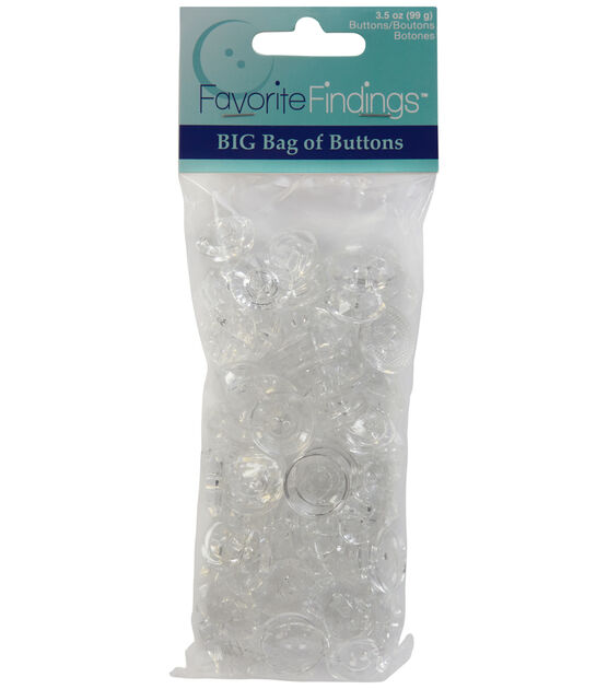 Favorite Findings 3.5oz Clear Clamshell Big Bag of Buttons