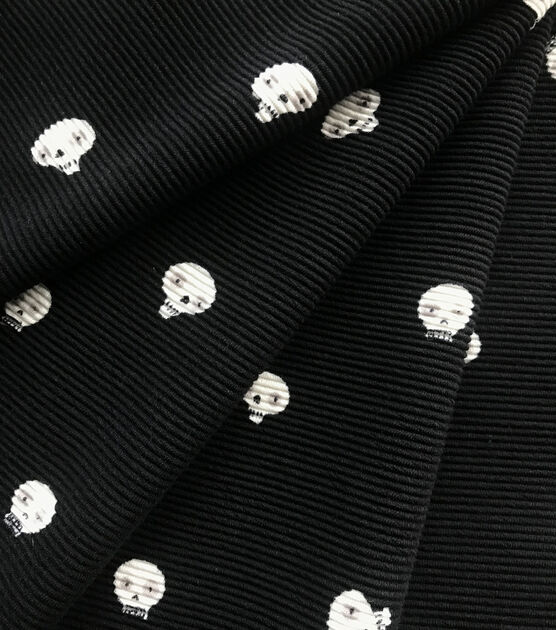 Black Skeleton Rib Knit Fabric by POP!, , hi-res, image 2