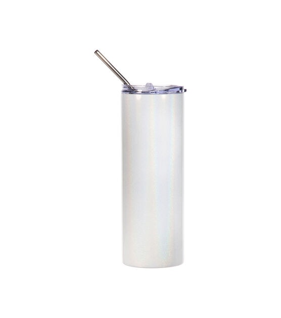 Craft Express 20oz White Tumbler with Straw & Lid 4pk, , hi-res, image 4