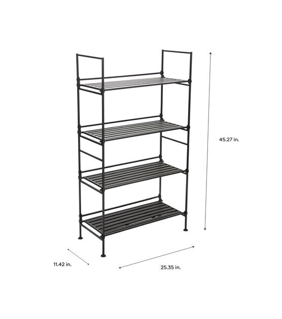 Organize It All 25" x 45" Espresso 4 Tier Freestanding Shelf, , hi-res, image 4