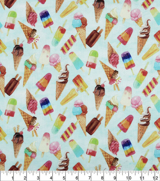 Ice Cream Popsicles Novelty Cotton Fabric, , hi-res, image 2