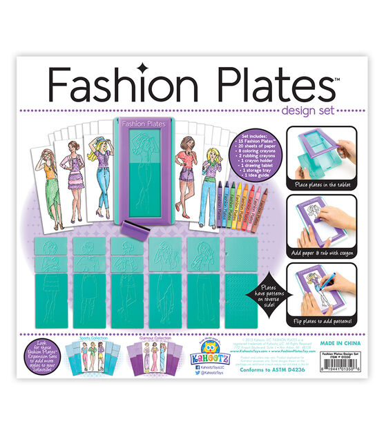 Kahootz 49pc Fashion Plates Drawing Kit, , hi-res, image 2