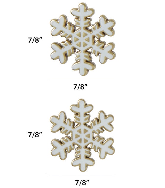 La Mode 7/8" White Snowflake Shank Buttons 2pk, , hi-res, image 4