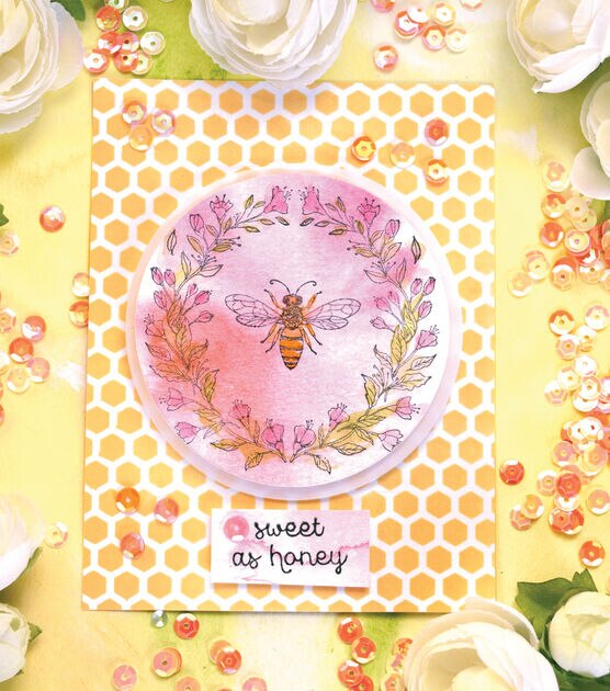 Bee Stamp: Wood Mounted Rubber Stamp 