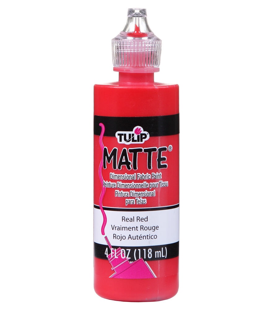 Tulip Dimensional Fabric Paint 4oz Matte, Red, swatch